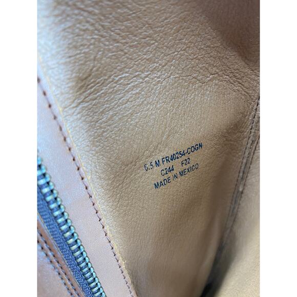 Frye Marissa Medallion Cognac Tall Leather Riding Boots Size 6.5 - Picture 5 of 5